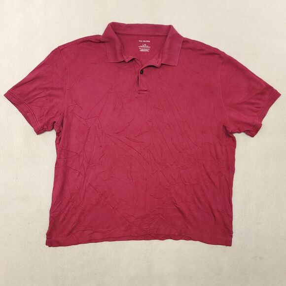 Van Heusen Casual Short Sleeve Collared Polo Shirt Adult Mens Size L Pink - Picture 2 of 10